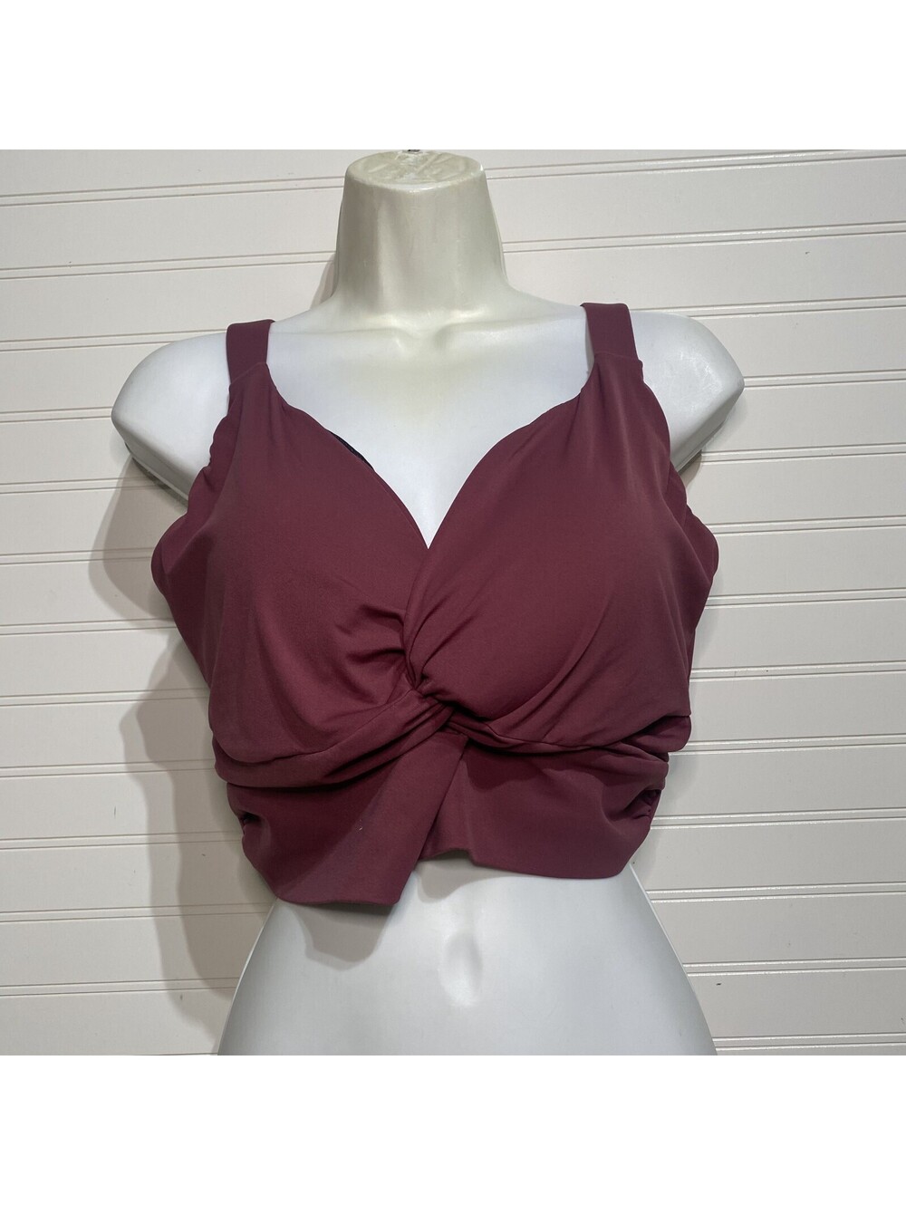 Halara Size L SoftlyZero Airy Low Support Cut Out Cool Maroon Sports Bra